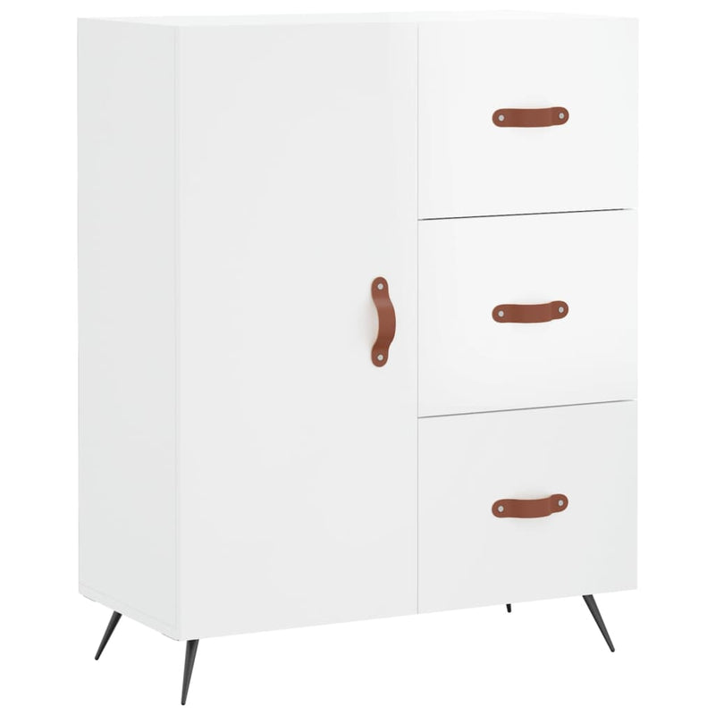 vidaXL magasfényű fehér szerelt fa tálalószekrény 69,5 x 34 x 90 cm