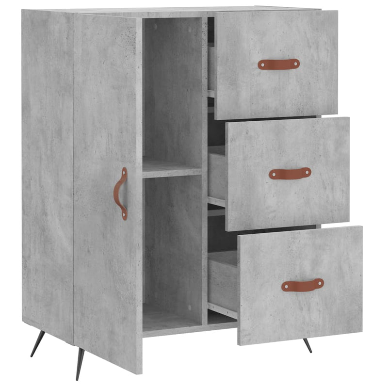 vidaXL betonszürke szerelt fa tálalószekrény 69,5 x 34 x 90 cm