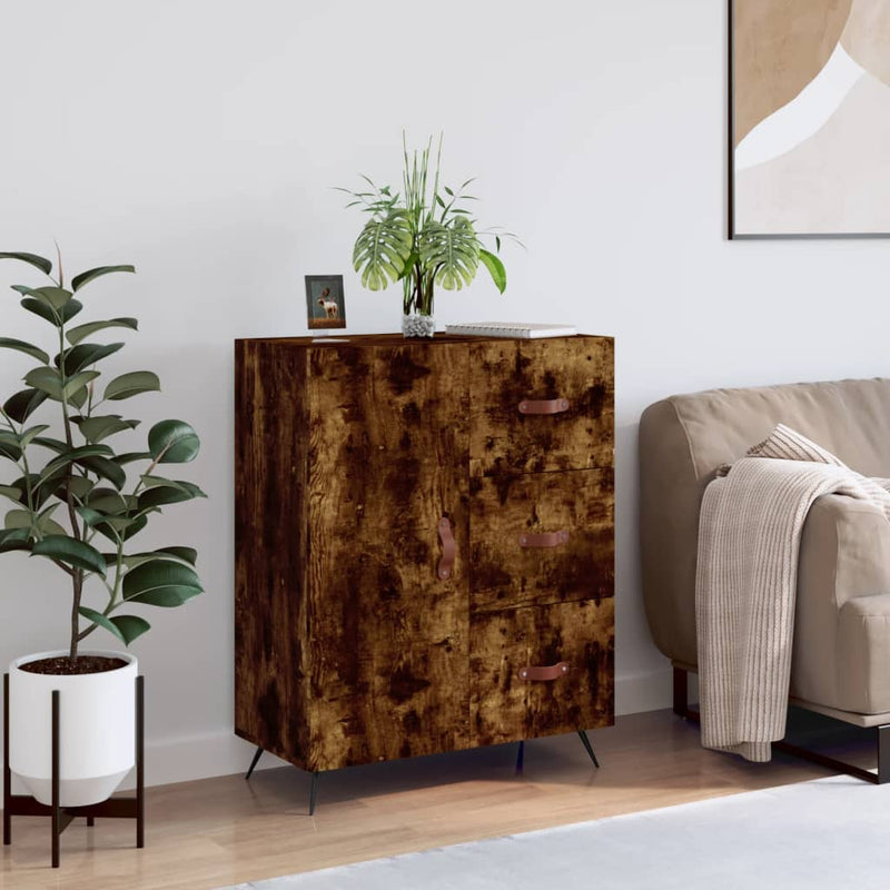 vidaXL füstös tölgy színű szerelt fa tálalószekrény 69,5 x 34 x 90 cm