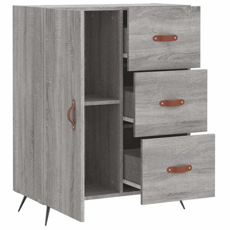 vidaXL szürke sonoma színű szerelt fa tálalószekrény 69,5 x 34 x 90 cm