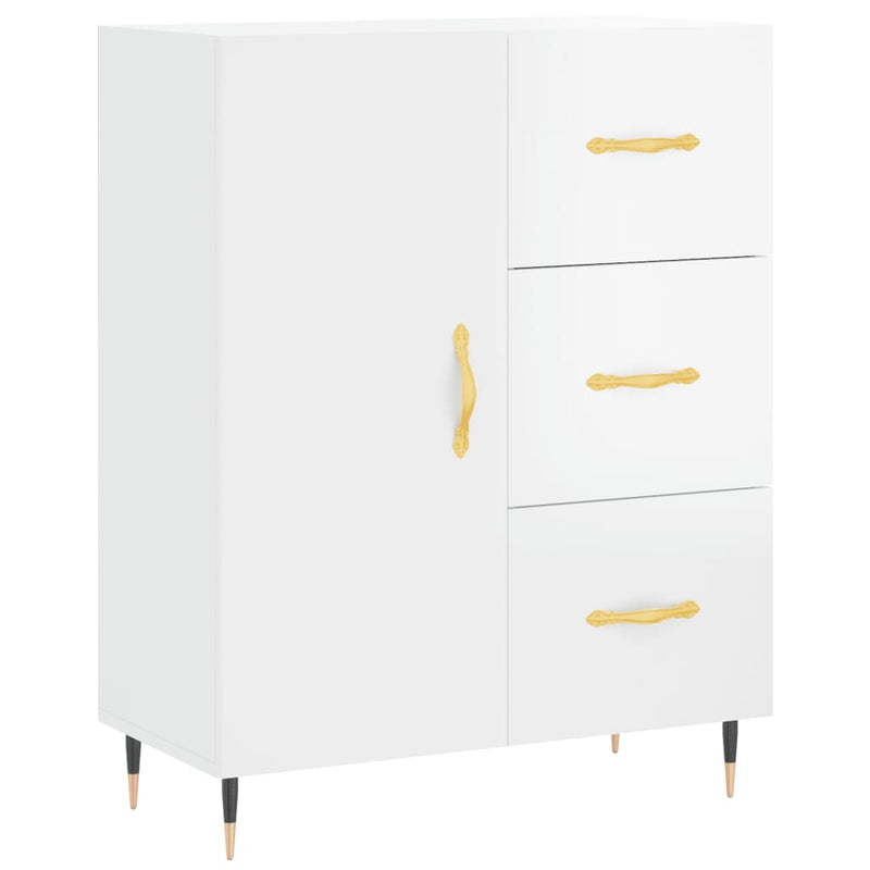 vidaXL magasfényű fehér szerelt fa tálalószekrény 69,5 x 34 x 90 cm