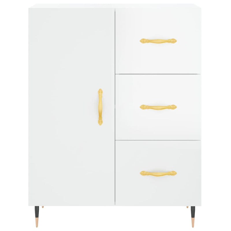 vidaXL magasfényű fehér szerelt fa tálalószekrény 69,5 x 34 x 90 cm