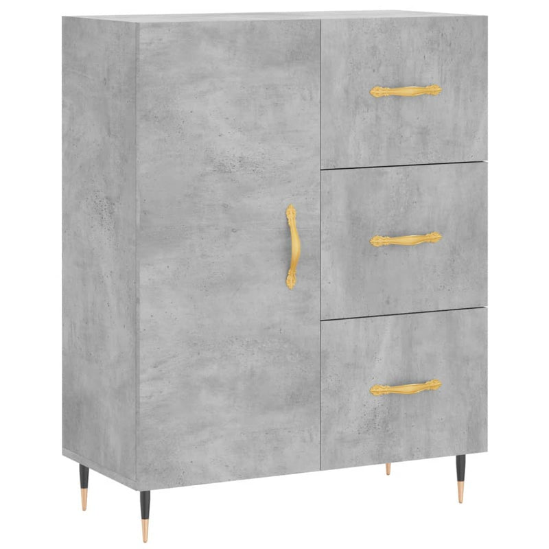 vidaXL betonszürke szerelt fa tálalószekrény 69,5 x 34 x 90 cm