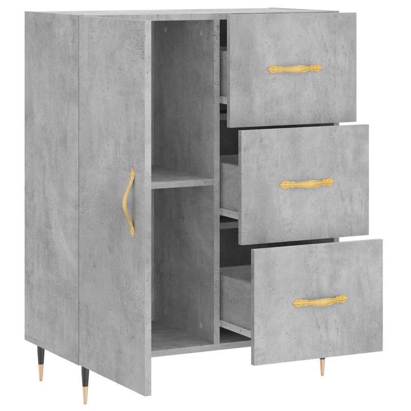 vidaXL betonszürke szerelt fa tálalószekrény 69,5 x 34 x 90 cm
