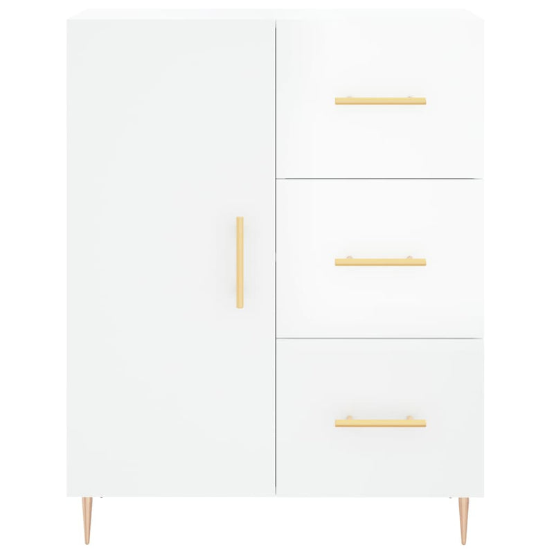 vidaXL magasfényű fehér szerelt fa tálalószekrény 69,5 x 34 x 90 cm