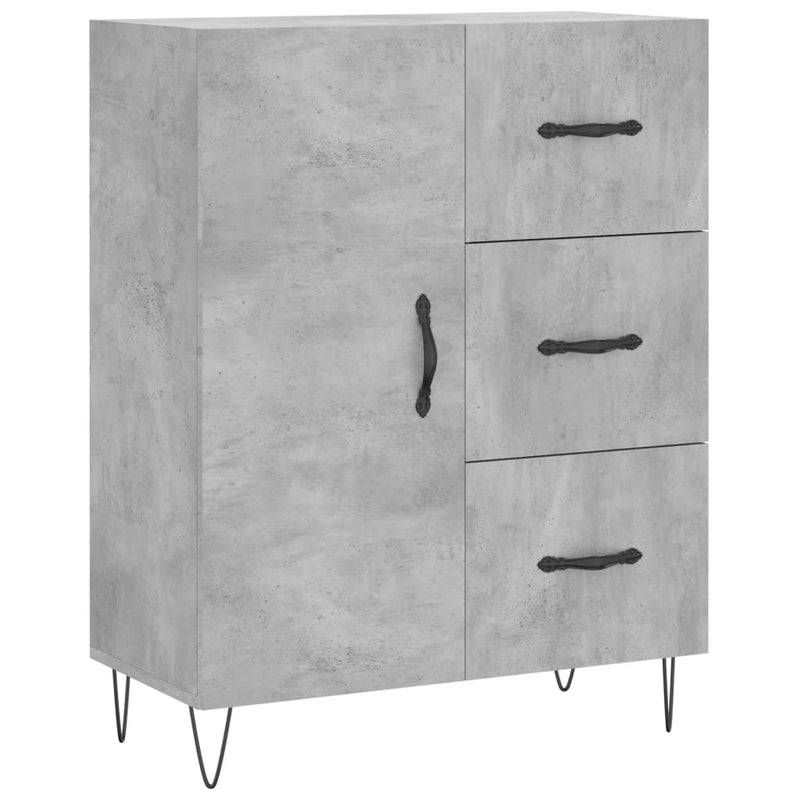 vidaXL betonszürke szerelt fa tálalószekrény 69,5 x 34 x 90 cm