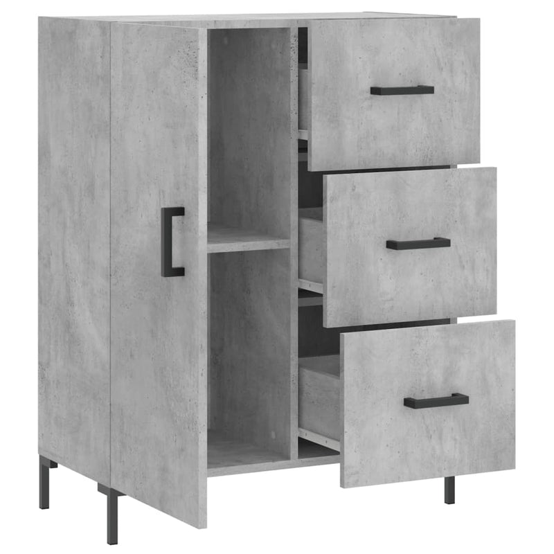 vidaXL betonszürke szerelt fa tálalószekrény 69,5 x 34 x 90 cm