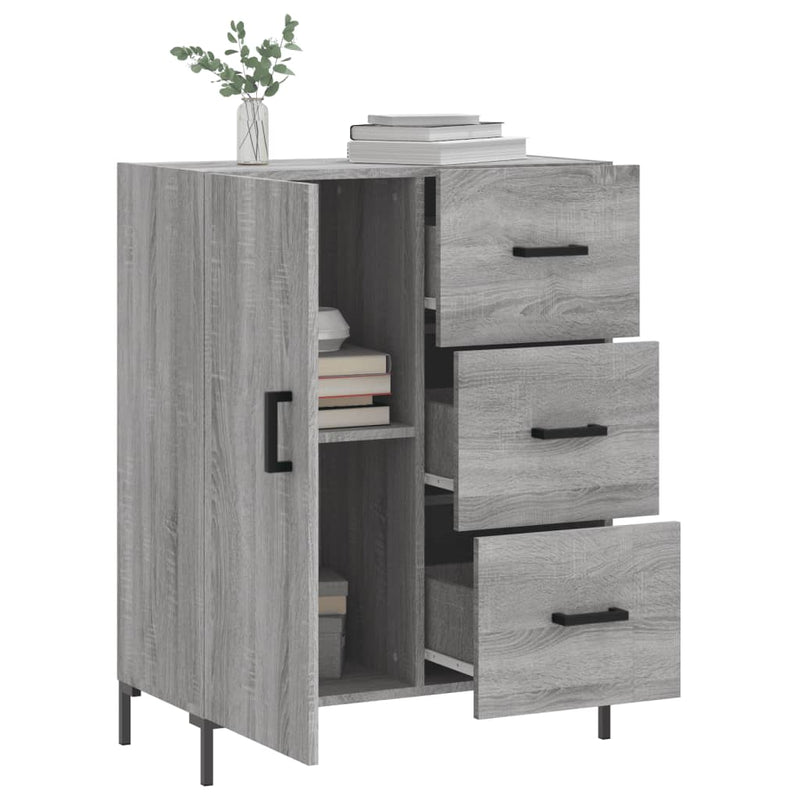 vidaXL szürke sonoma színű szerelt fa tálalószekrény 69,5 x 34 x 90 cm
