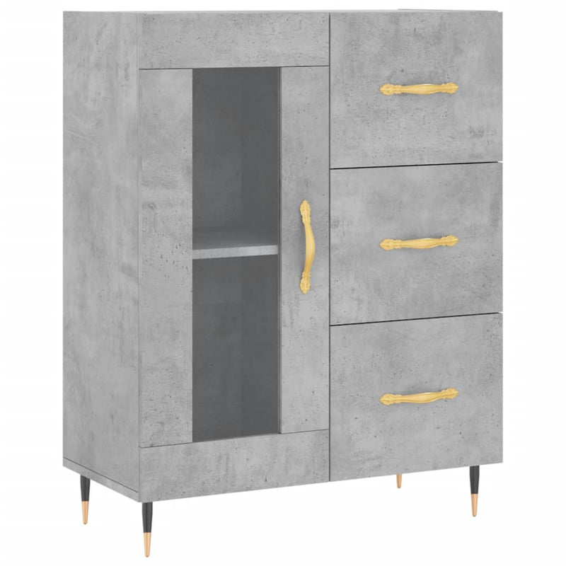 vidaXL betonszürke szerelt fa tálalószekrény 69,5 x 34 x 90 cm