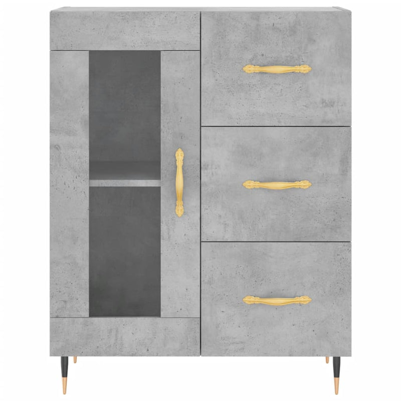 vidaXL betonszürke szerelt fa tálalószekrény 69,5 x 34 x 90 cm