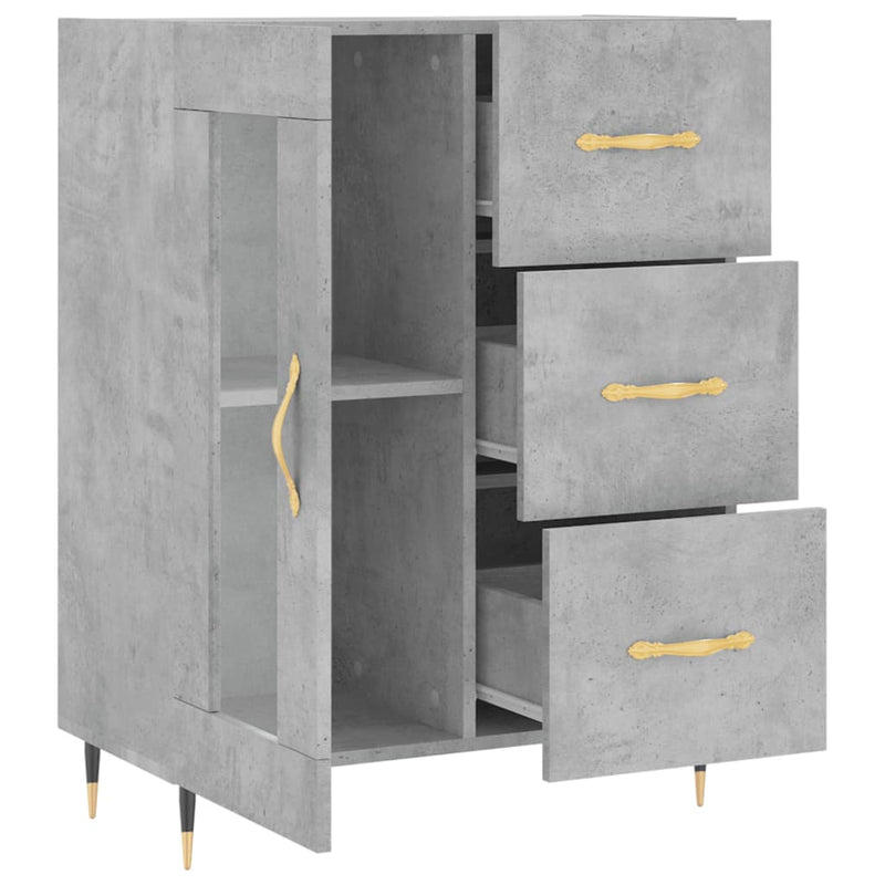 vidaXL betonszürke szerelt fa tálalószekrény 69,5 x 34 x 90 cm