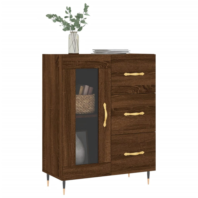 vidaXL barna tölgy színű szerelt fa tálalószekrény 69,5 x 34 x 90 cm
