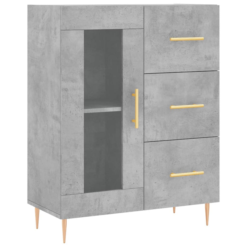 vidaXL betonszürke szerelt fa tálalószekrény 69,5 x 34 x 90 cm