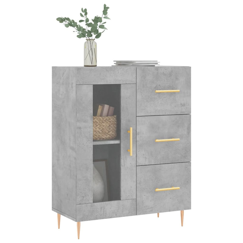 vidaXL betonszürke szerelt fa tálalószekrény 69,5 x 34 x 90 cm