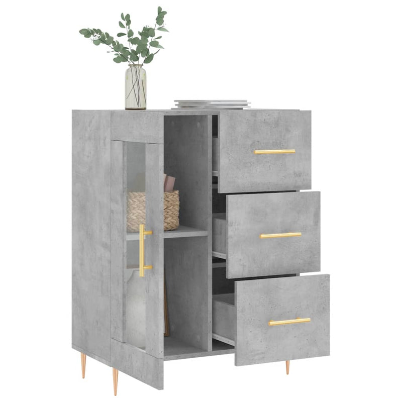 vidaXL betonszürke szerelt fa tálalószekrény 69,5 x 34 x 90 cm