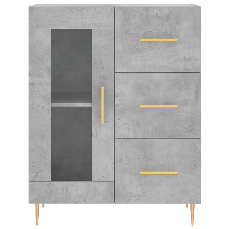 vidaXL betonszürke szerelt fa tálalószekrény 69,5 x 34 x 90 cm