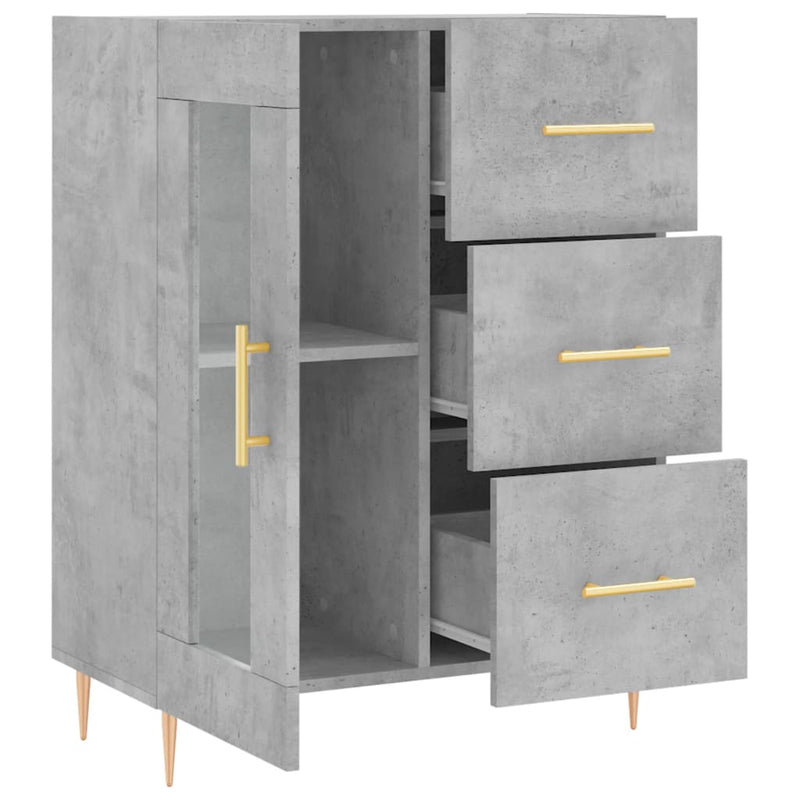 vidaXL betonszürke szerelt fa tálalószekrény 69,5 x 34 x 90 cm