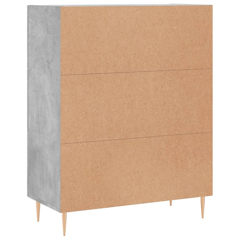 vidaXL betonszürke szerelt fa tálalószekrény 69,5 x 34 x 90 cm