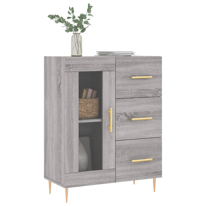 vidaXL szürke sonoma színű szerelt fa tálalószekrény 69,5 x 34 x 90 cm