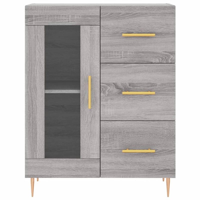 vidaXL szürke sonoma színű szerelt fa tálalószekrény 69,5 x 34 x 90 cm
