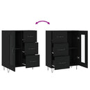 vidaXL fekete szerelt fa tálalószekrény 69,5 x 34 x 90 cm