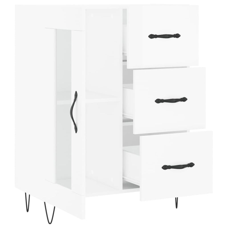 vidaXL magasfényű fehér szerelt fa tálalószekrény 69,5 x 34 x 90 cm