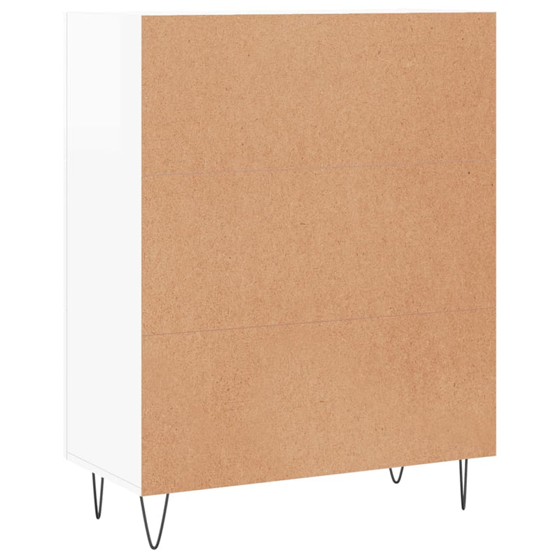 vidaXL magasfényű fehér szerelt fa tálalószekrény 69,5 x 34 x 90 cm