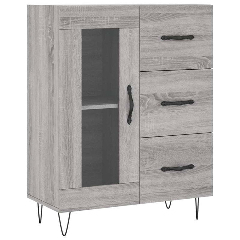 vidaXL szürke sonoma színű szerelt fa tálalószekrény 69,5 x 34 x 90 cm