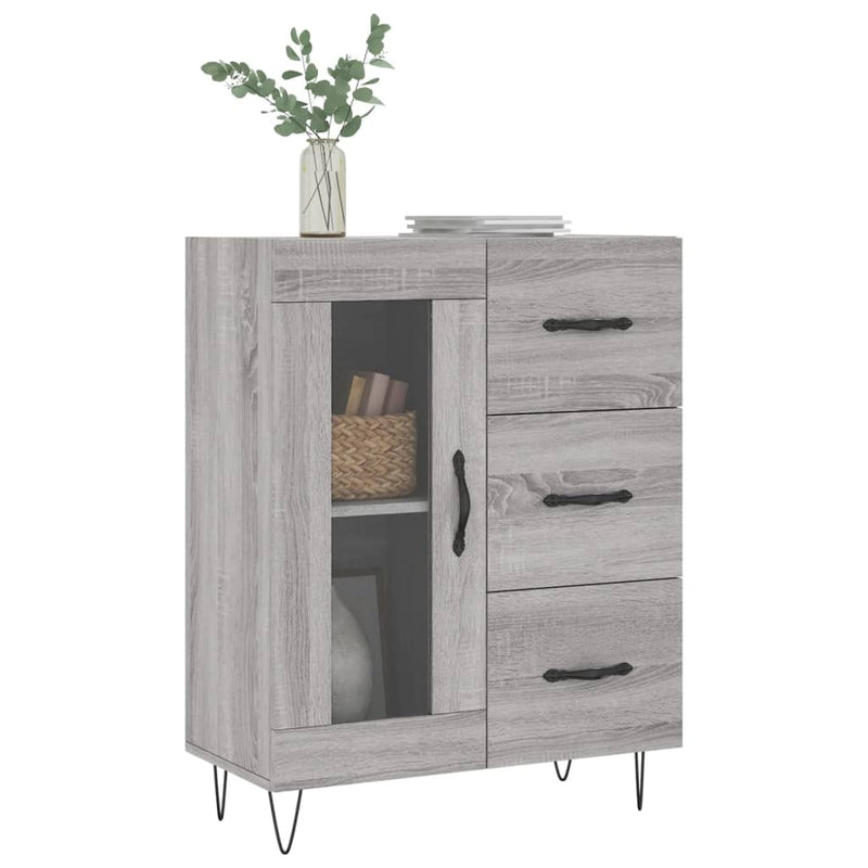 vidaXL szürke sonoma színű szerelt fa tálalószekrény 69,5 x 34 x 90 cm