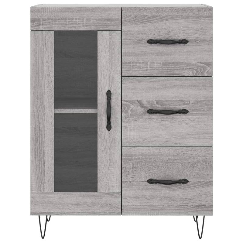 vidaXL szürke sonoma színű szerelt fa tálalószekrény 69,5 x 34 x 90 cm