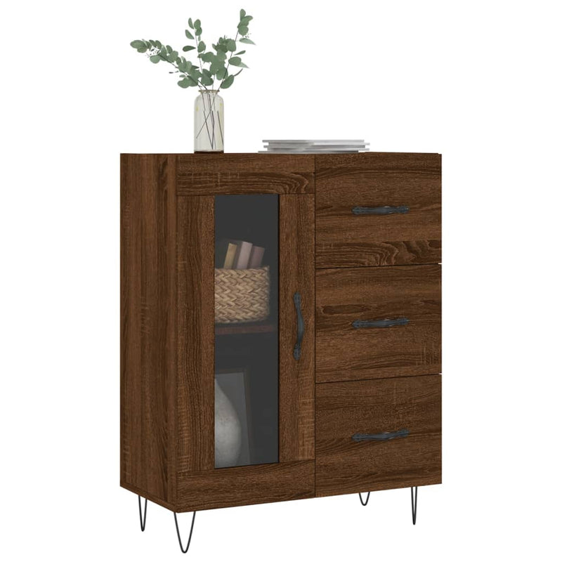 vidaXL barna tölgy színű szerelt fa tálalószekrény 69,5 x 34 x 90 cm