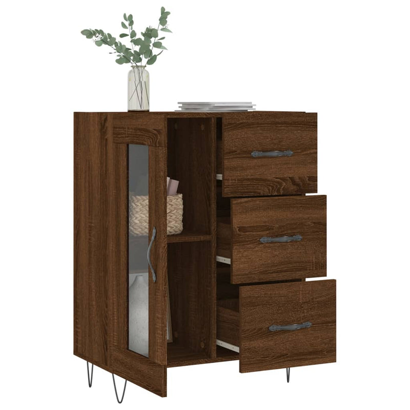 vidaXL barna tölgy színű szerelt fa tálalószekrény 69,5 x 34 x 90 cm