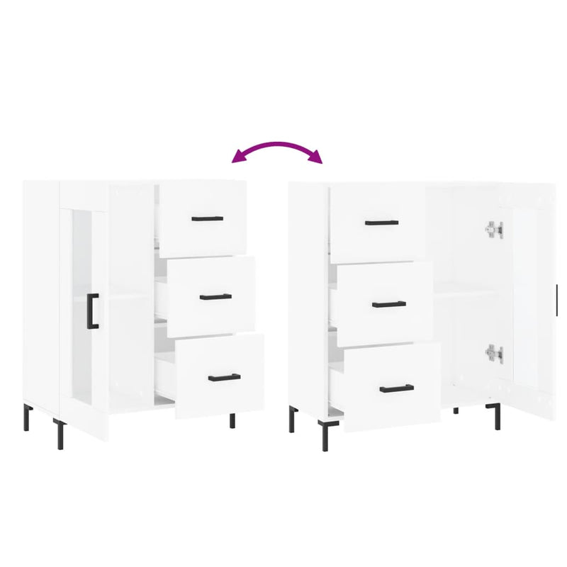 vidaXL fehér szerelt fa tálalószekrény 69,5 x 34 x 90 cm