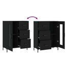 vidaXL fekete szerelt fa tálalószekrény 69,5 x 34 x 90 cm