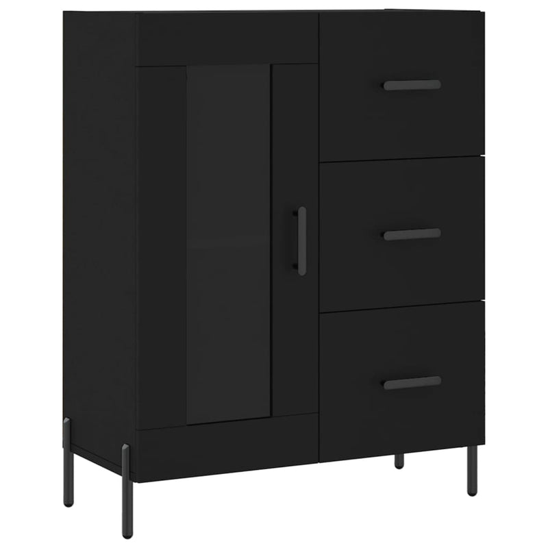 vidaXL fekete szerelt fa tálalószekrény 69,5 x 34 x 90 cm