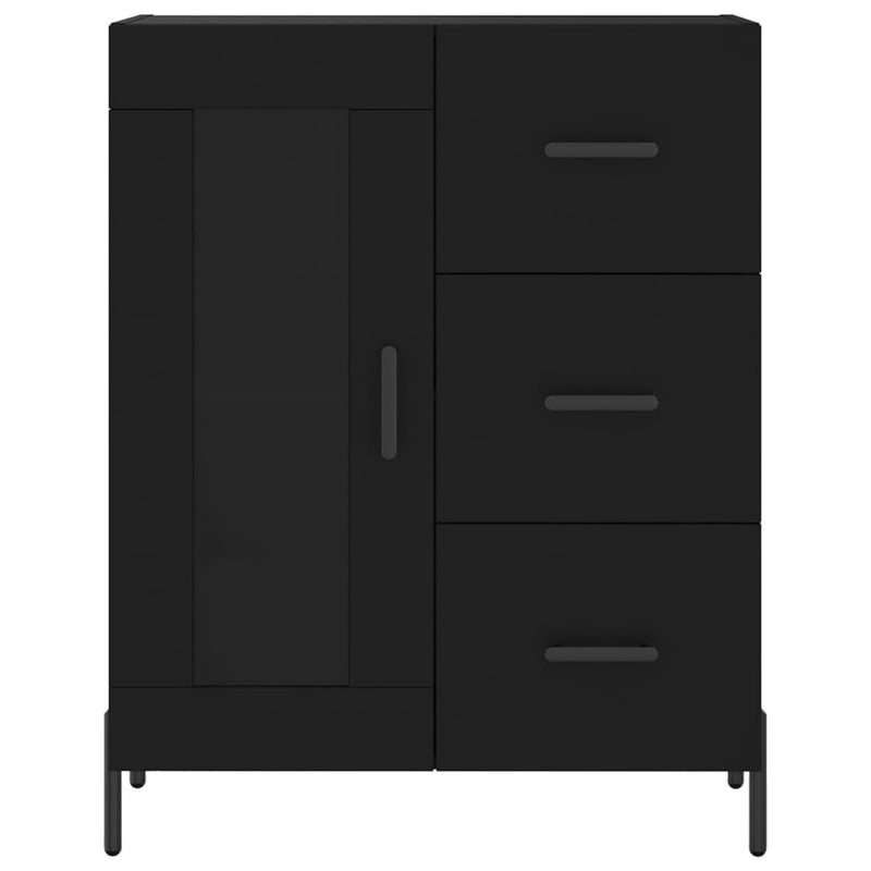 vidaXL fekete szerelt fa tálalószekrény 69,5 x 34 x 90 cm
