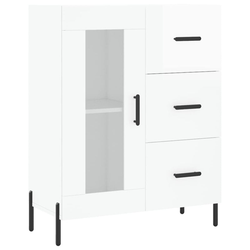 vidaXL magasfényű fehér szerelt fa tálalószekrény 69,5 x 34 x 90 cm