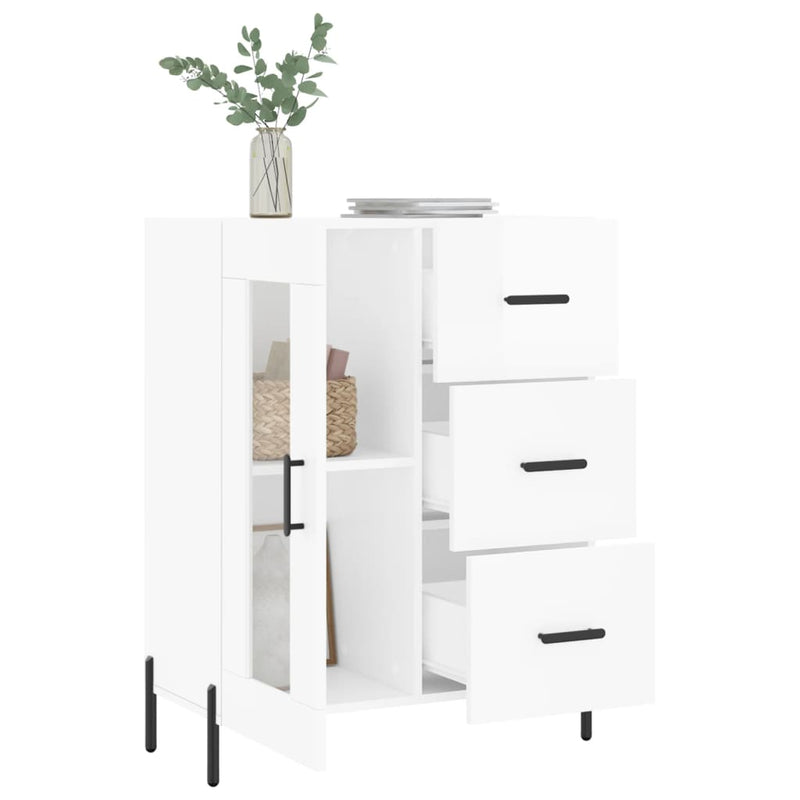 vidaXL magasfényű fehér szerelt fa tálalószekrény 69,5 x 34 x 90 cm