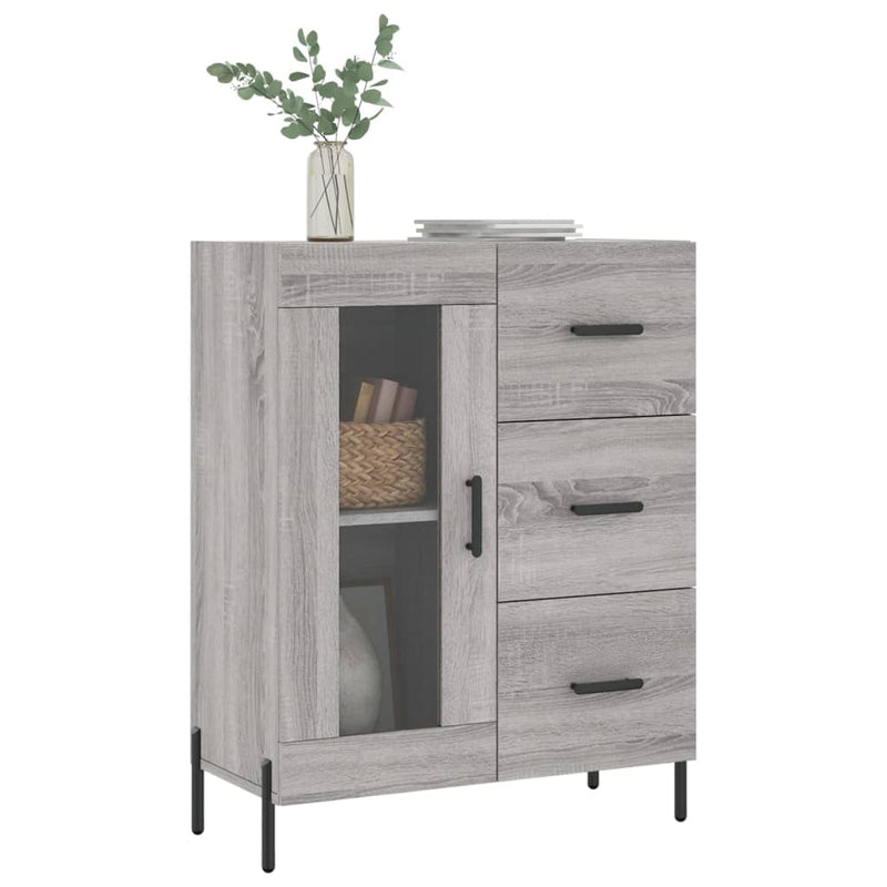 vidaXL szürke sonoma színű szerelt fa tálalószekrény 69,5 x 34 x 90 cm