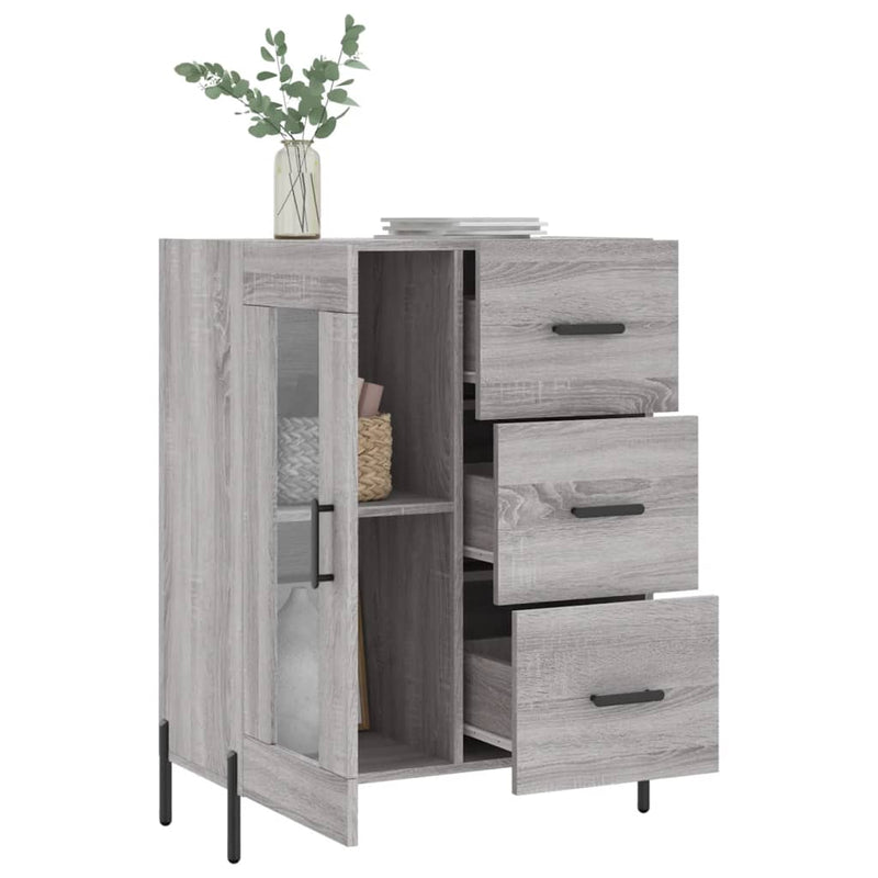 vidaXL szürke sonoma színű szerelt fa tálalószekrény 69,5 x 34 x 90 cm