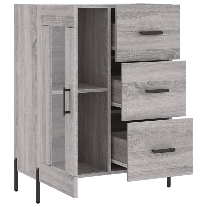vidaXL szürke sonoma színű szerelt fa tálalószekrény 69,5 x 34 x 90 cm