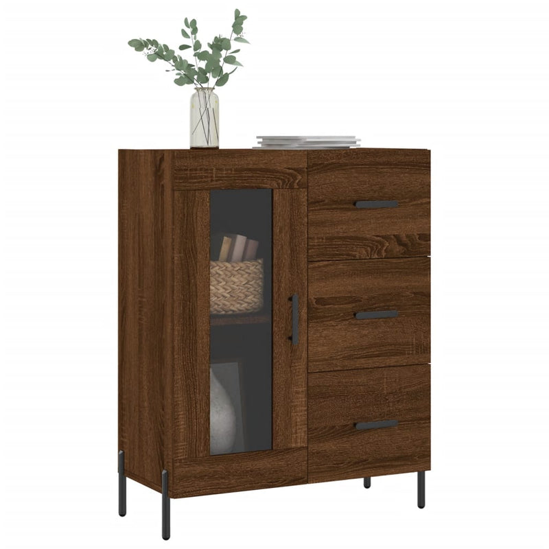 vidaXL barna tölgy színű szerelt fa tálalószekrény 69,5 x 34 x 90 cm