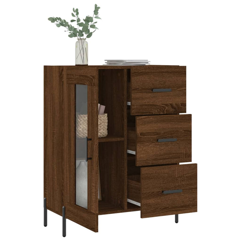 vidaXL barna tölgy színű szerelt fa tálalószekrény 69,5 x 34 x 90 cm