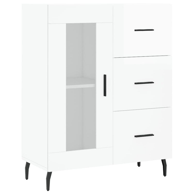 vidaXL magasfényű fehér szerelt fa tálalószekrény 69,5 x 34 x 90 cm