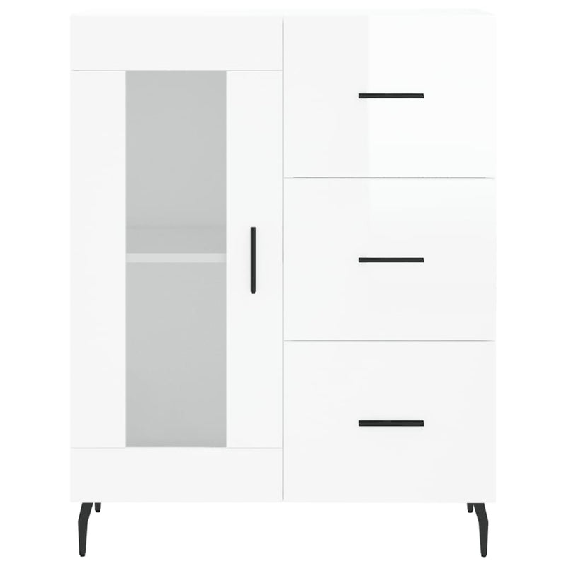 vidaXL magasfényű fehér szerelt fa tálalószekrény 69,5 x 34 x 90 cm