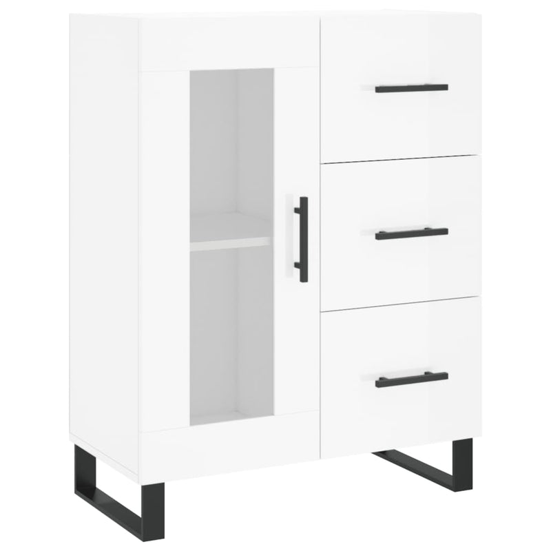 vidaXL magasfényű fehér szerelt fa tálalószekrény 69,5 x 34 x 90 cm