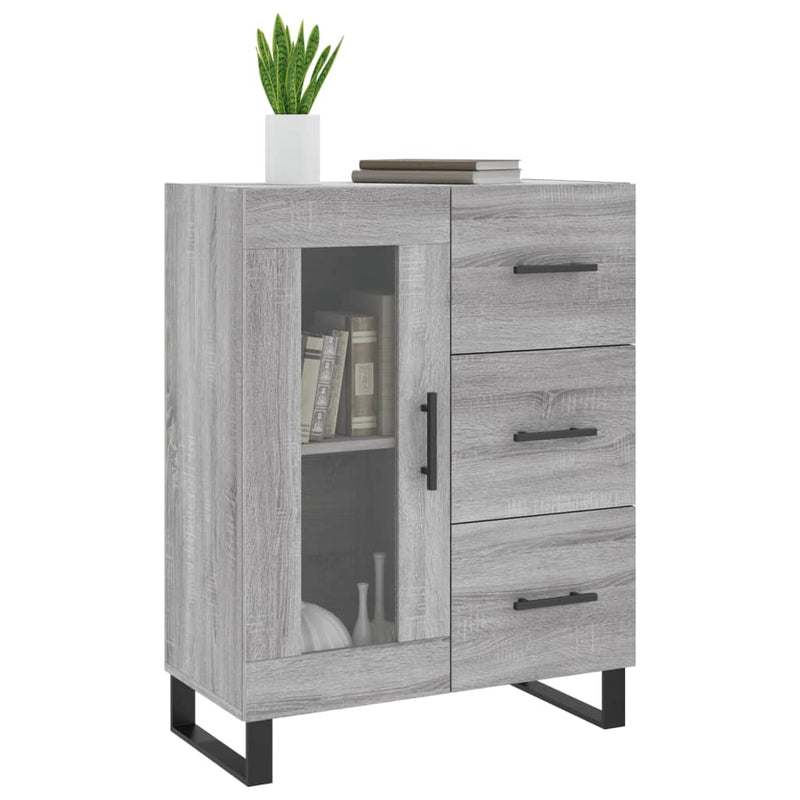 vidaXL szürke sonoma színű szerelt fa tálalószekrény 69,5 x 34 x 90 cm