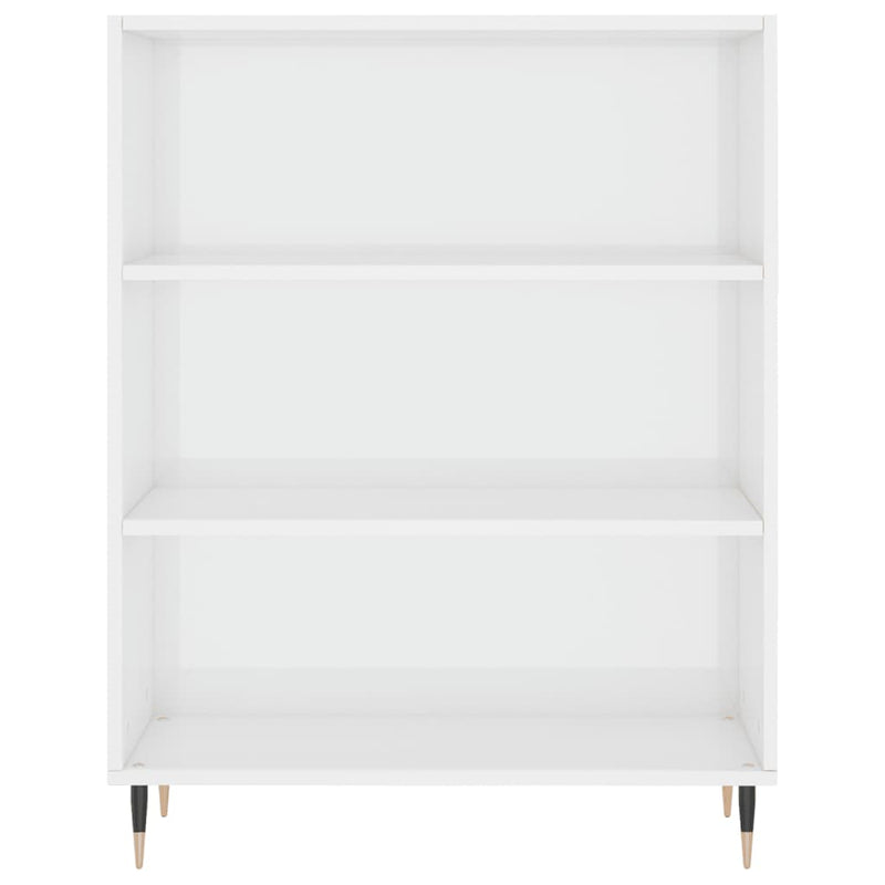 vidaXL magasfényű fehér szerelt fa könyvespolc 69,5 x 32,5 x 90 cm