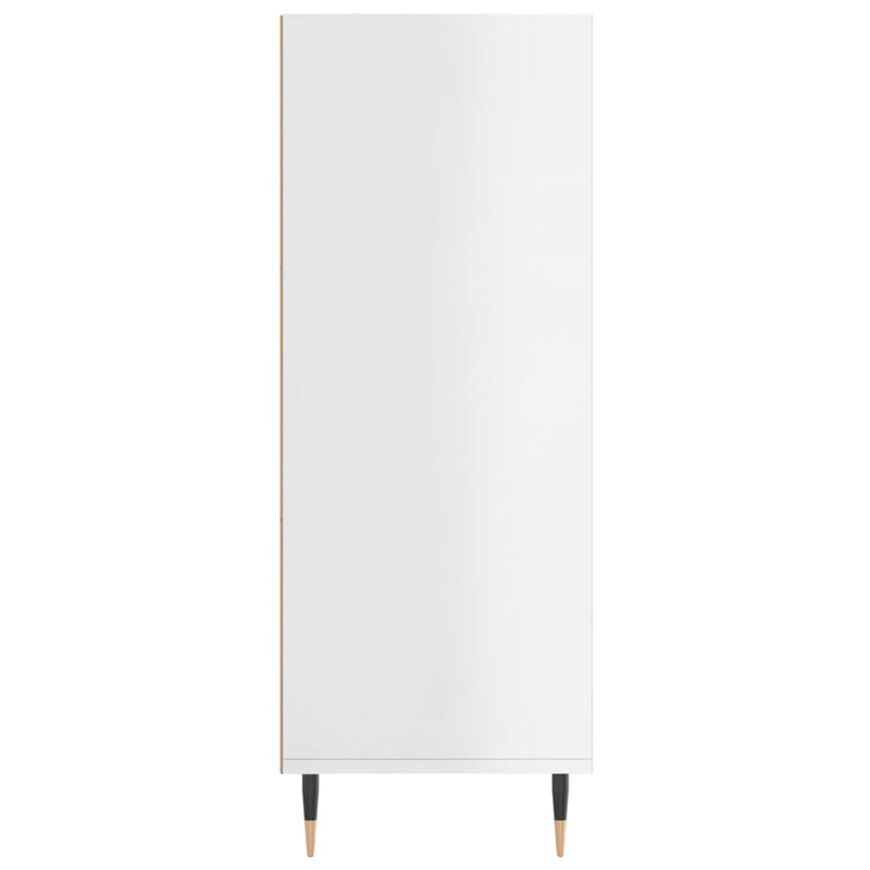 vidaXL magasfényű fehér szerelt fa könyvespolc 69,5 x 32,5 x 90 cm