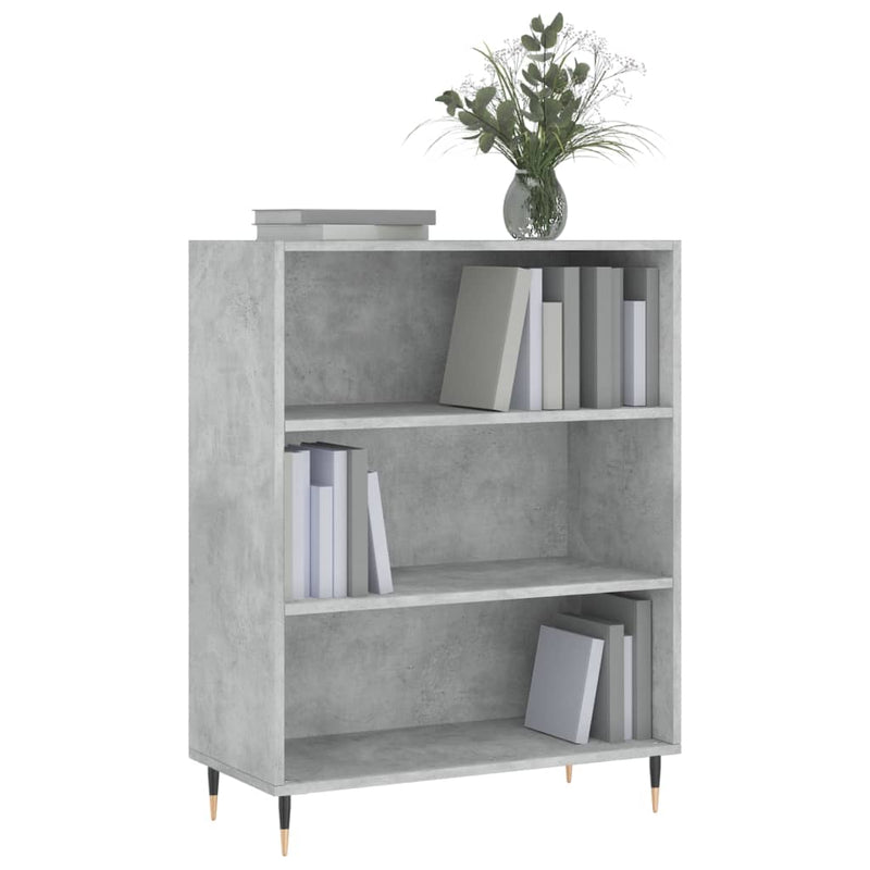 vidaXL betonszürke szerelt fa könyvespolc 69,5 x 32,5 x 90 cm